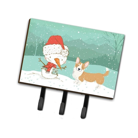 Carolines Treasures Cardigan Corgi Snowman Christmas Leash or Key Holder CK2063TH68